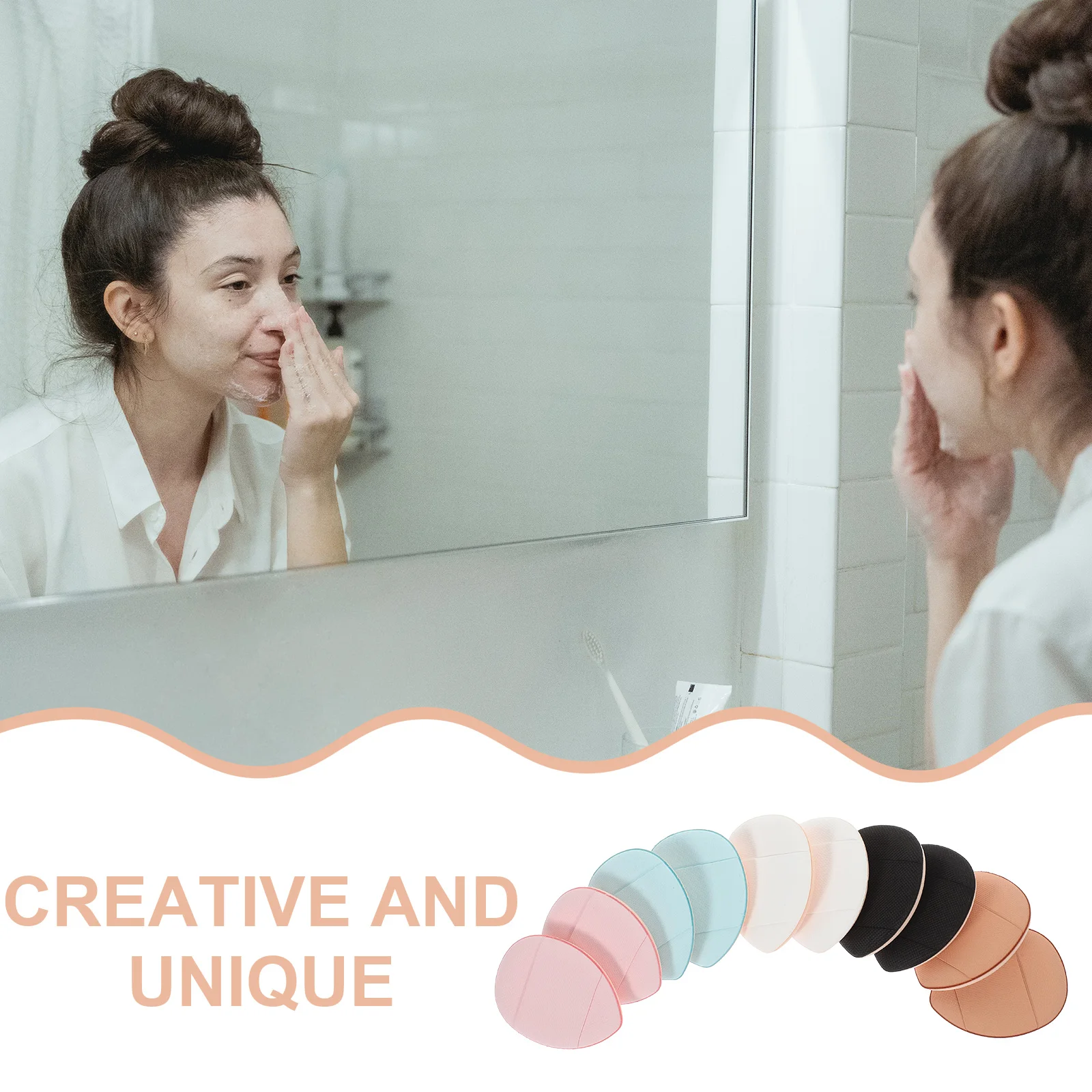 

10pcs Makeup Puff Sponge Soft Compact Foundation Powder Applicator Portable Beauty Tools For