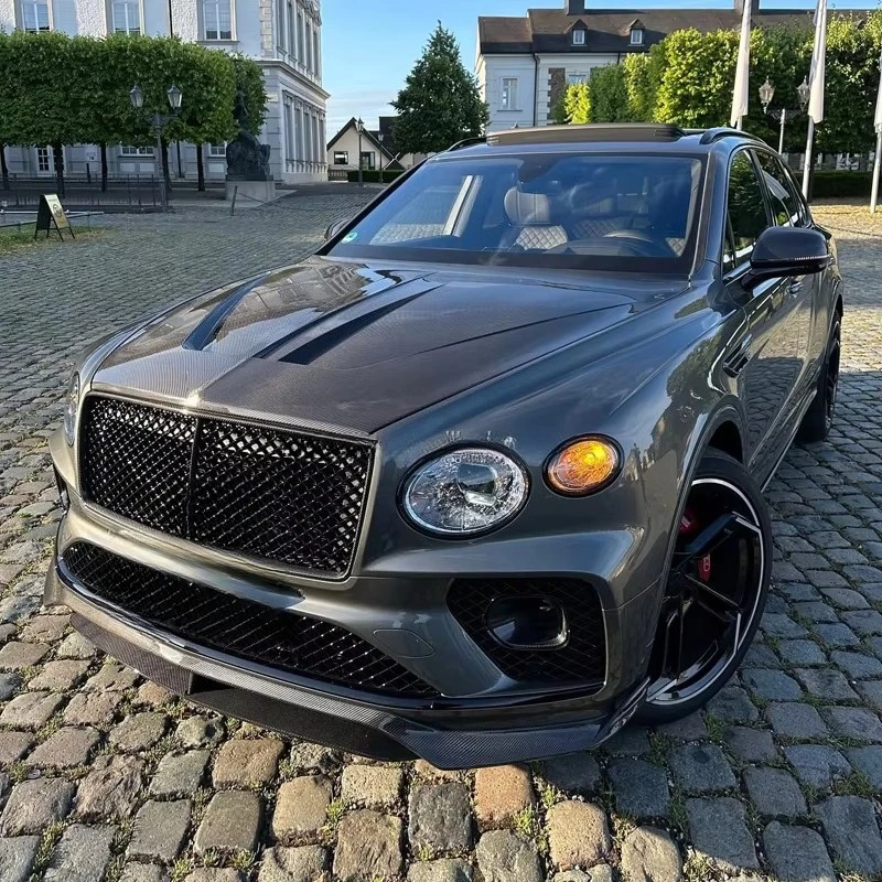 Upgrade Facelift LD Style Dry Carbon Fiber Front Lip Rear Diffuser Spoiler Wing Body Kit for Bentayga 2021-2024 Larte
