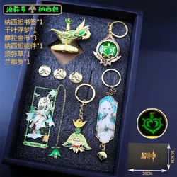 Gift Set Anime Genshin Impact Game Peripheral Key Chain Metal Model Anime Nahida Xiao Zhongli Cosplay Accessories Toys