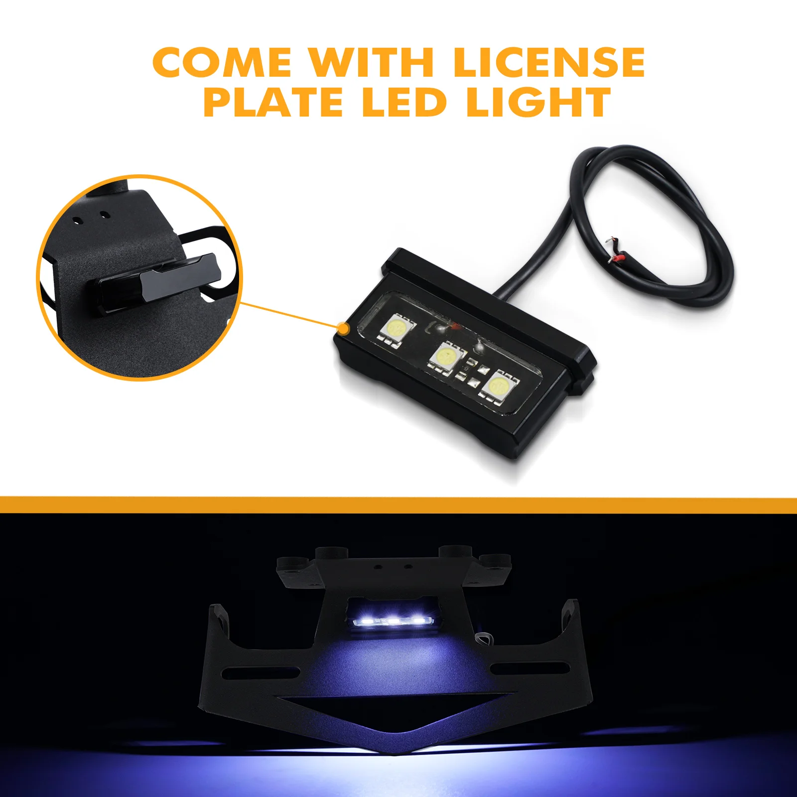 

For Yamaha Tenere 700 2019-2024 Tail Tidy License Plate Holder Bracket LED Light Tenere 700 XT700Z Tenere 700 Accessories
