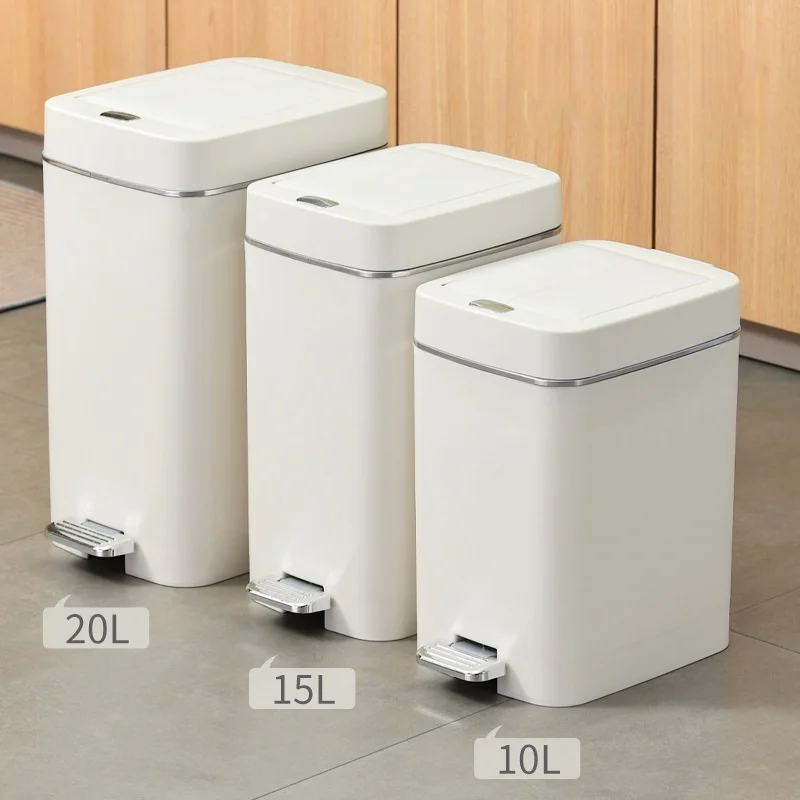 Große Kapazität, geräuschlos, langsam senkt, Pedalbetätigter Mülleimer für Toilette, Spalt, Haushalt, Wohnzimmer, doppelte Öffnung, Abfallbehälter