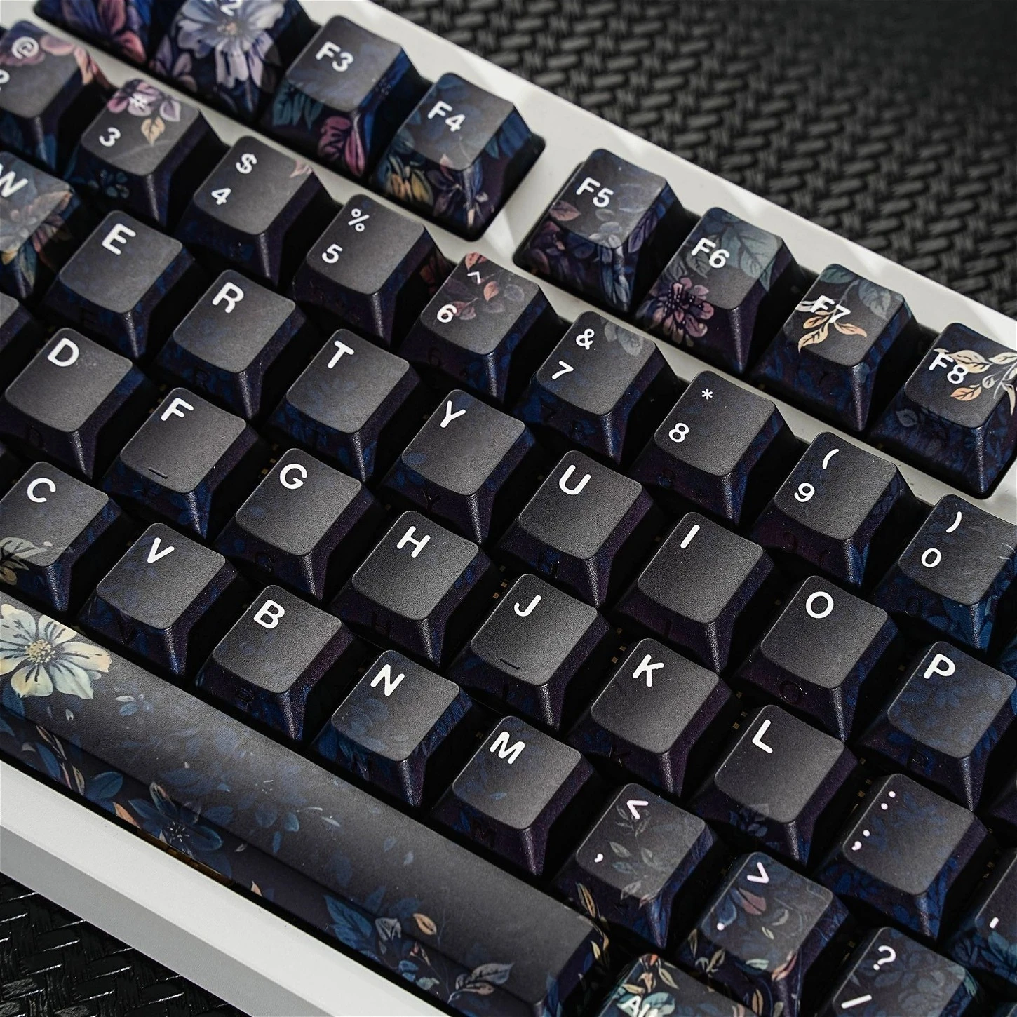 131 Keys Dark Fragrance Double Shot Shine Through PBT Keycaps Cherry Profile Multilingual KR RU DE FR ES ISO MX Keyboard