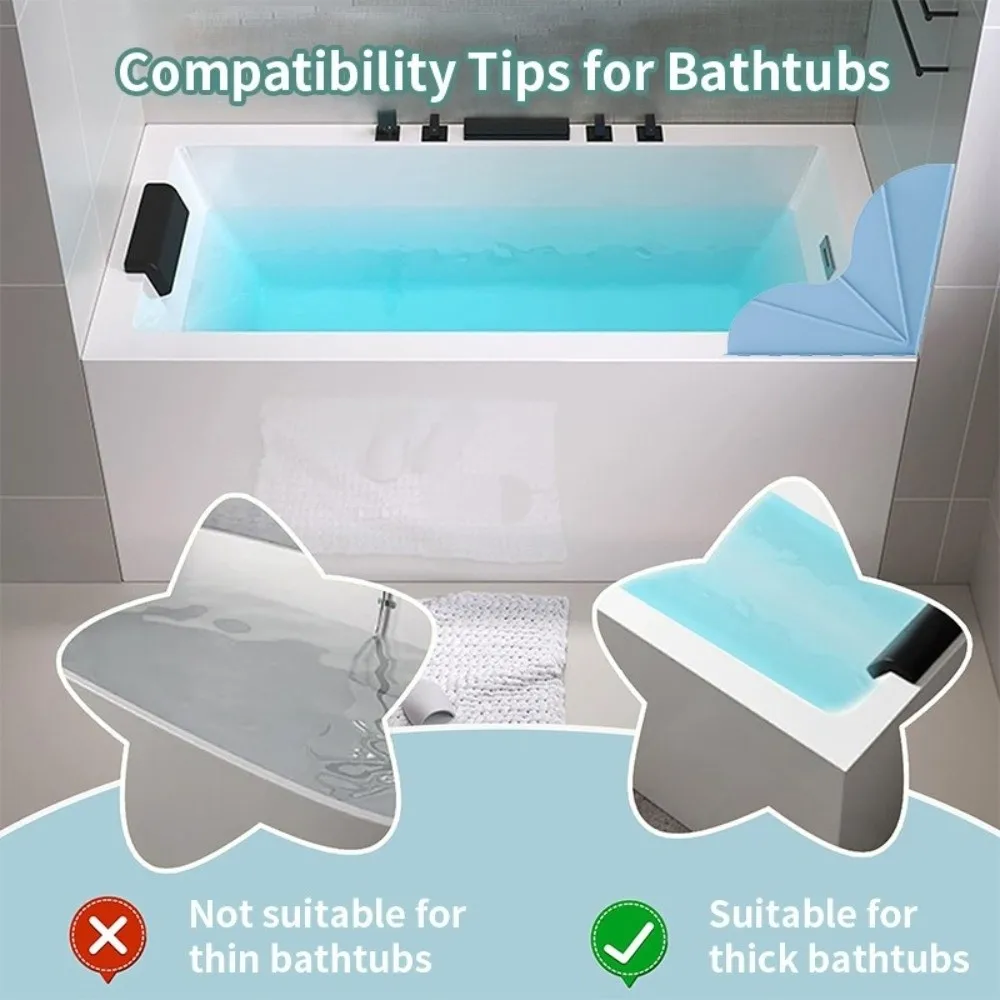 

Silicone Bathtub Corner Splash Guard Suction Cup Removable Shower Waterproof Barrier Easy Install Washbasin Water Baffle