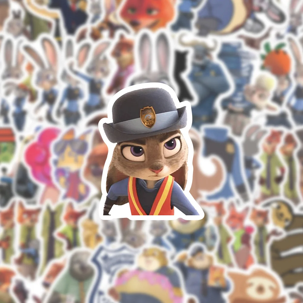 

60PCS Disney Cartoon Zootopia Graffiti Sticker Creative Decoration Notebook Mobile Tablet Waterproof Stickers DIY Kids Toys Gift