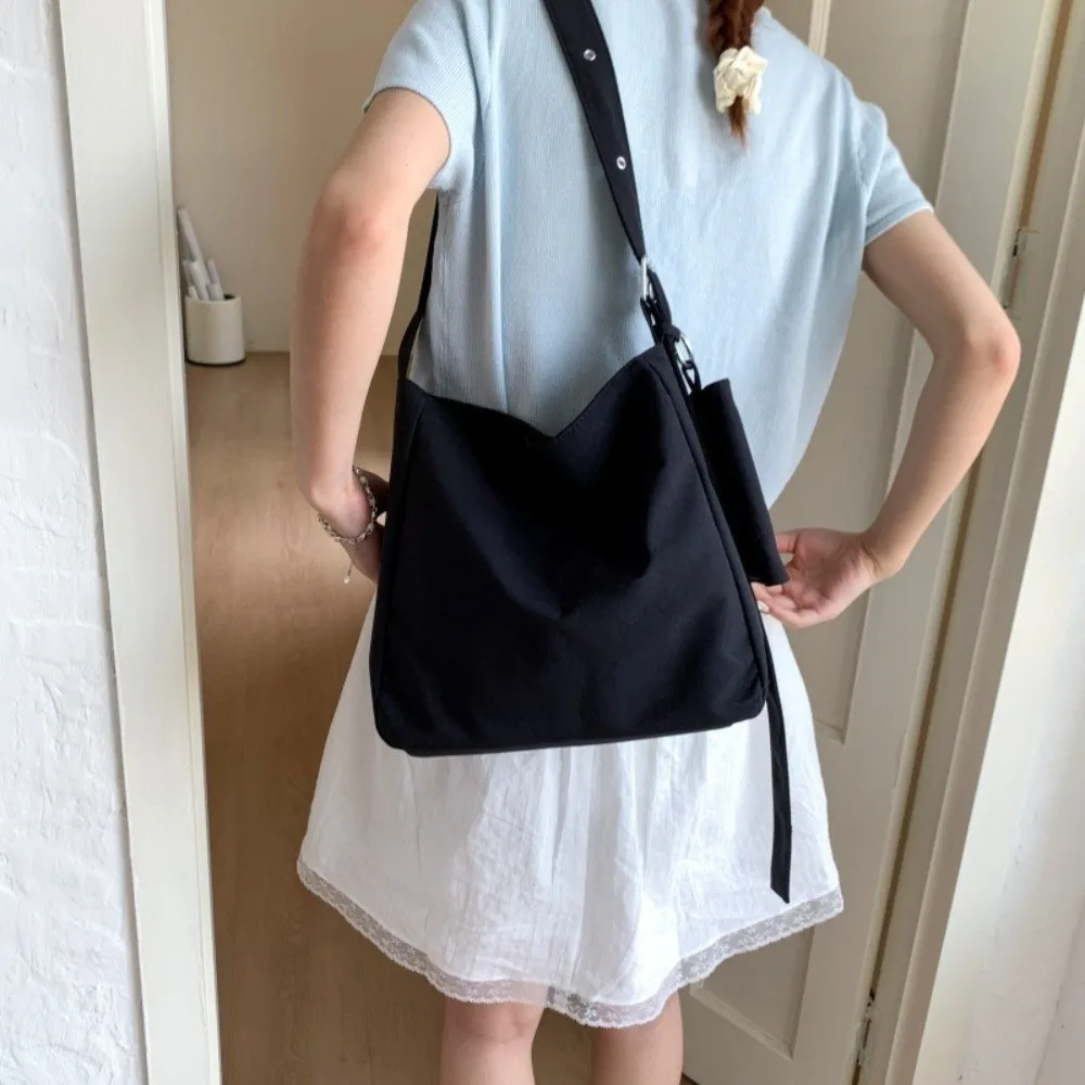 

Trendy Solid Color Square Tote Bag Stylish Versatile Canvas Shoulder Bag Large Capacity Leisure Women's Handbags Purse