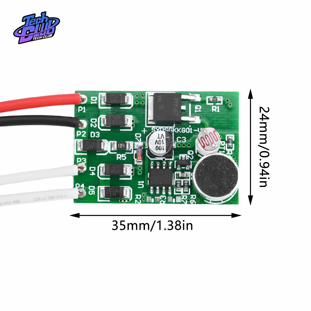 AC 220V Sound Voice Sensor Switch Indoor Intelligent Auto On Off Lights Switch sensore vocale interruttore di alimentazione