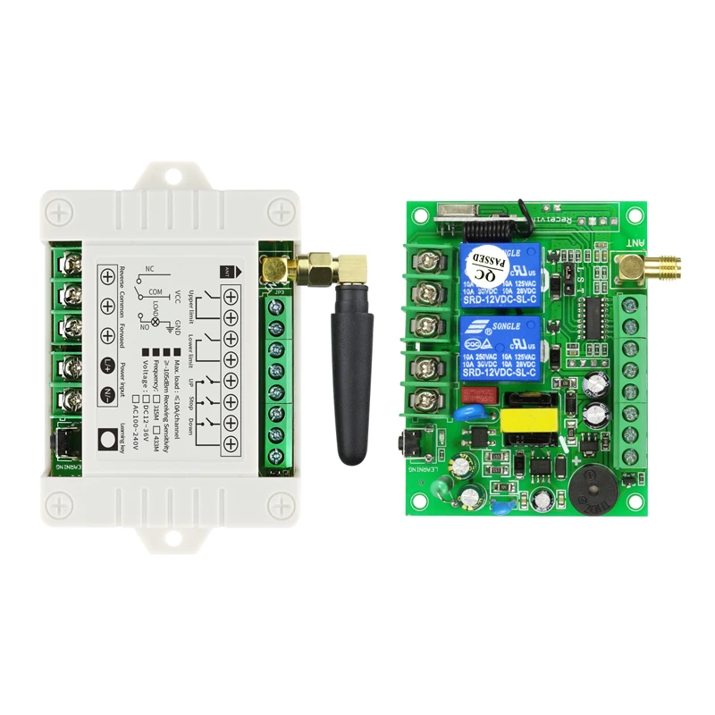 433MHz AC100-240V 2 Channels Universal RF Remote Control Set Industrial Motor Forward And Reverse Adjustable Working Mode