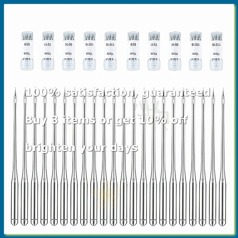 100PCS Sewing Machine Needles Regular Point Needle for Singer , Assorted Size 65/9, 75/11, 90/14, 100/16, 110/18