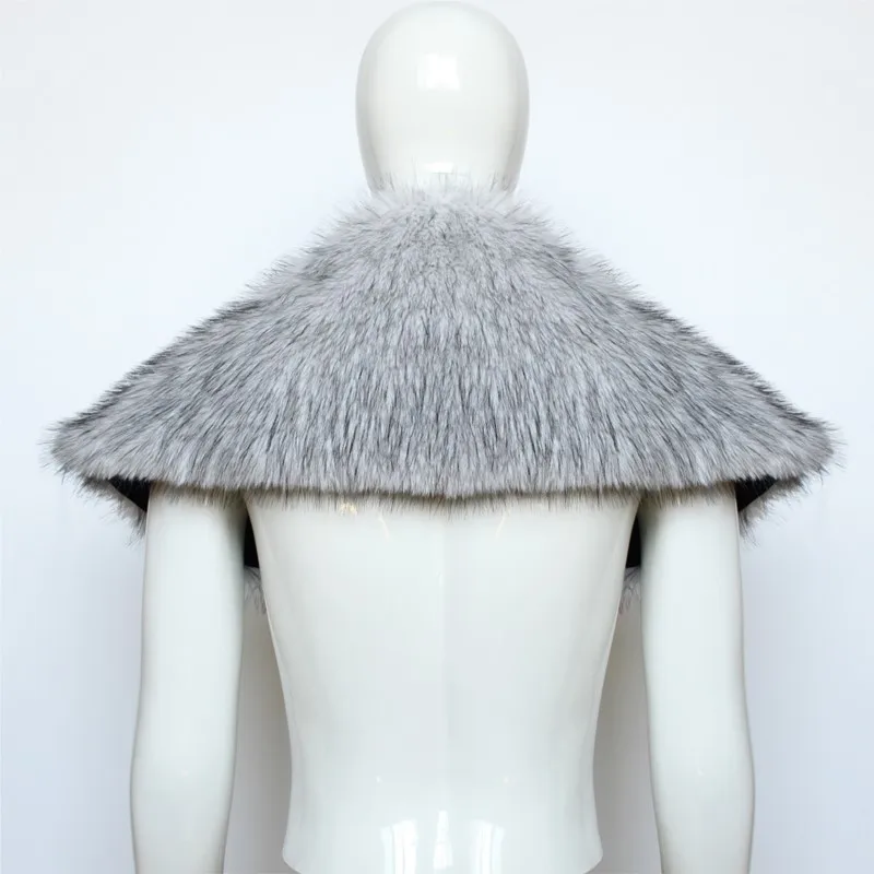 2025 novo masculino viking capa de pele do falso guerreiro medieval capa halloween cosplay quente pele de pelúcia nórdico bárbaro traje gótico