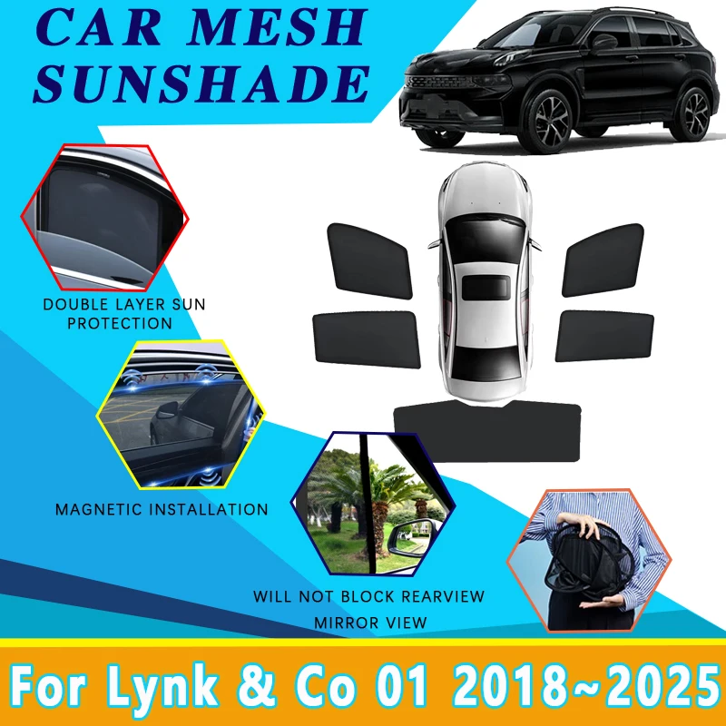 

For Lynk & Co 01 2022 Accessories LynkCo 01 CX11 2018~2025 Magnetic Car Sunshade Shield Windshield Curtain Side Window Sun Shade