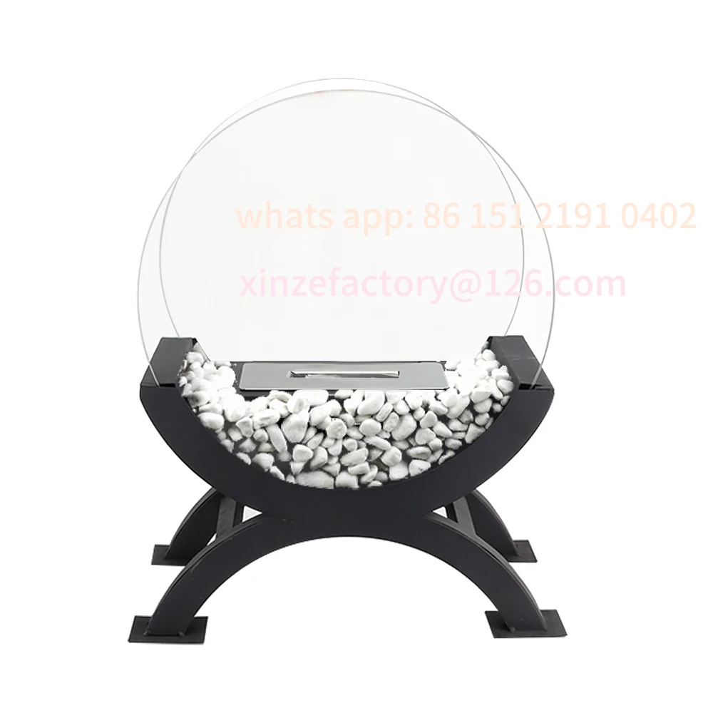 Indoor Outdoor Metal Ethanol Fire Pit Big Freestanding Round Bioethanol Fireplace Large Burner Patio Heater