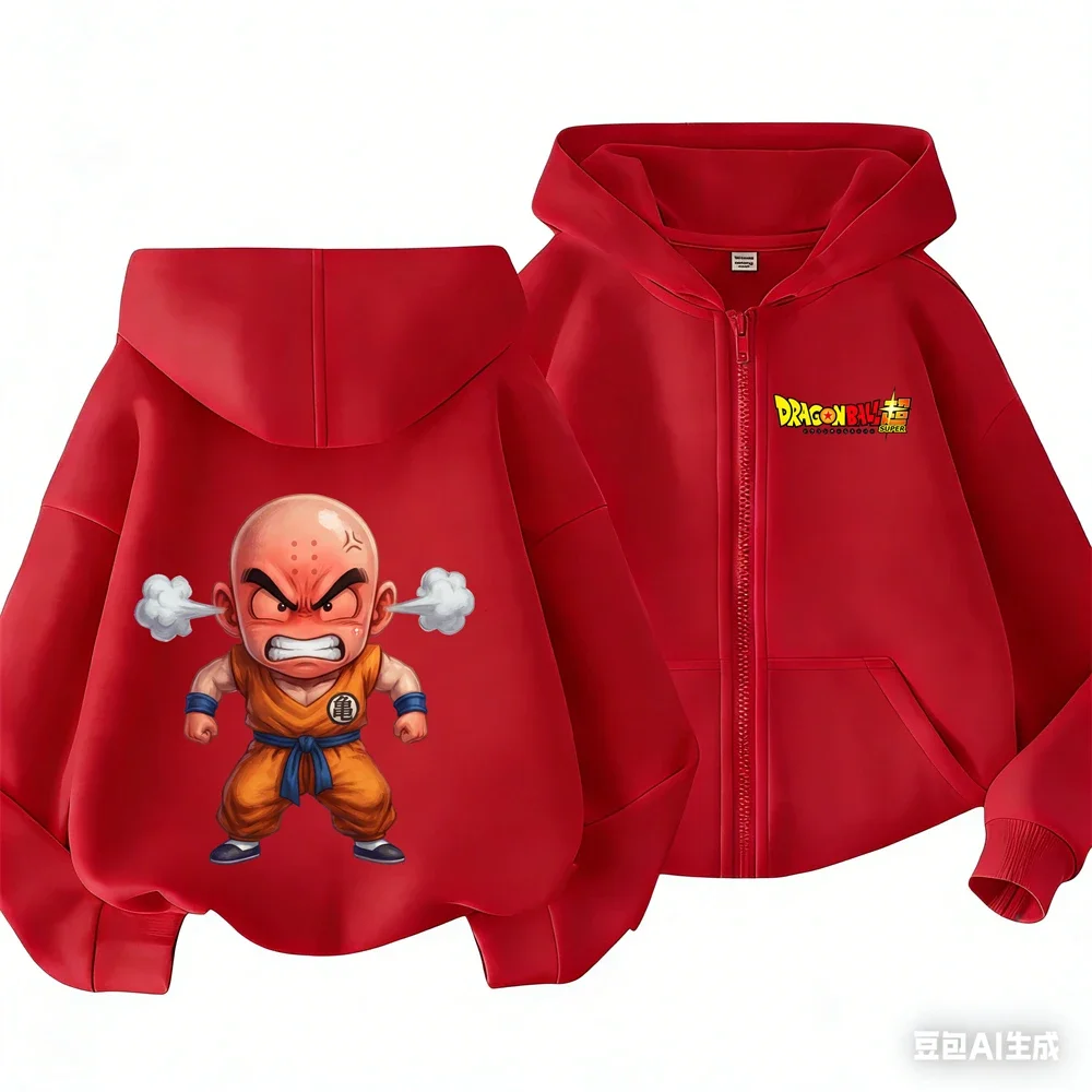 

Spring Autumn Kids Goku Zipper Hoodie Dragon Ball Super Saiyan Japanese Anime Boys Clothes Girls