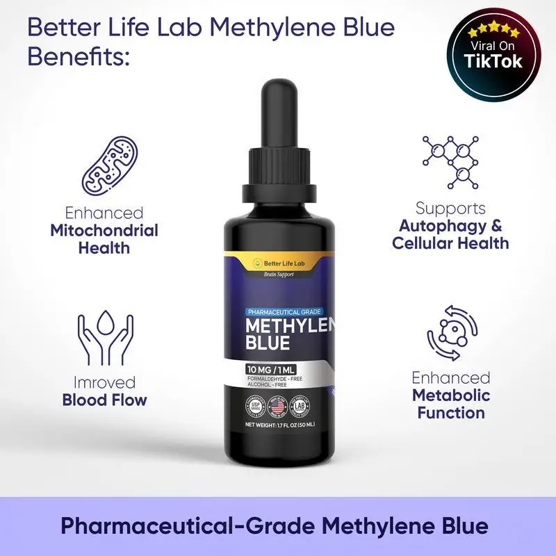 

60ml 1% Methylene Blue Topical Drops Gentle Solution for Skin Care Supports Daily Wellness Safe Gentle Application