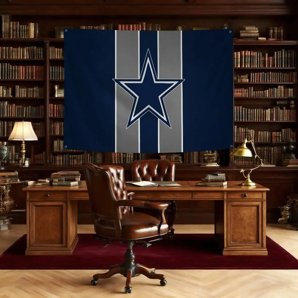 D-Dallas C-Cowboys Flag Banners Four Hole Flag Polyester Outdoor Decor Room Aesthetic