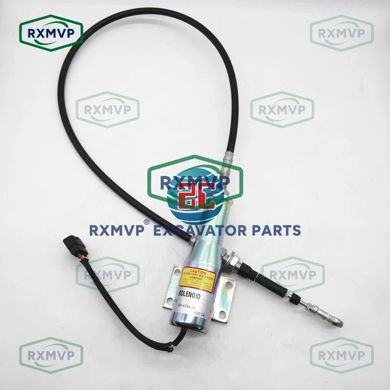 SA-4744-24 Stop Solenoid Valve Fits Excavator Volvo Diesel Engine L120C L90C L150C 24V