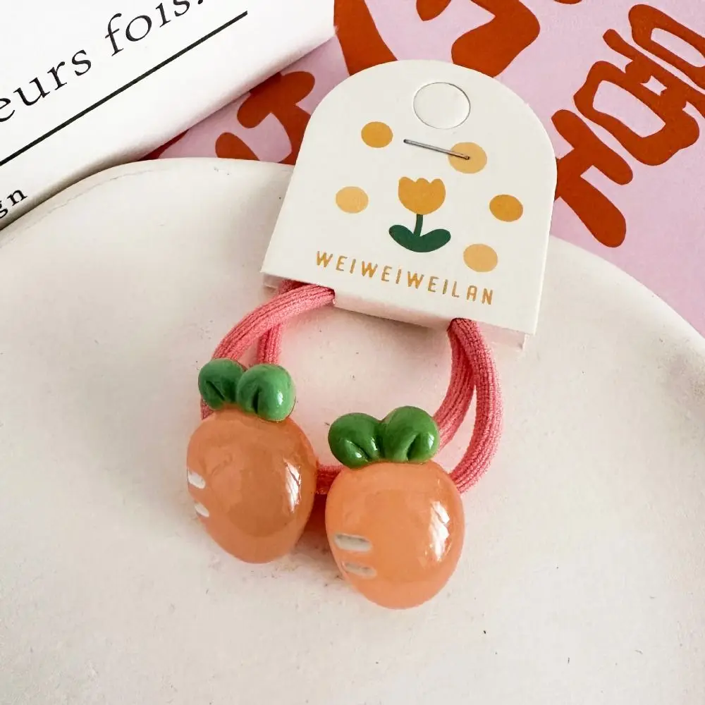 

Korean Style Hair Clip Children Hair Scrunchies Peach Strawberry Kids Ponytail Holder Transparent Hair Accessories