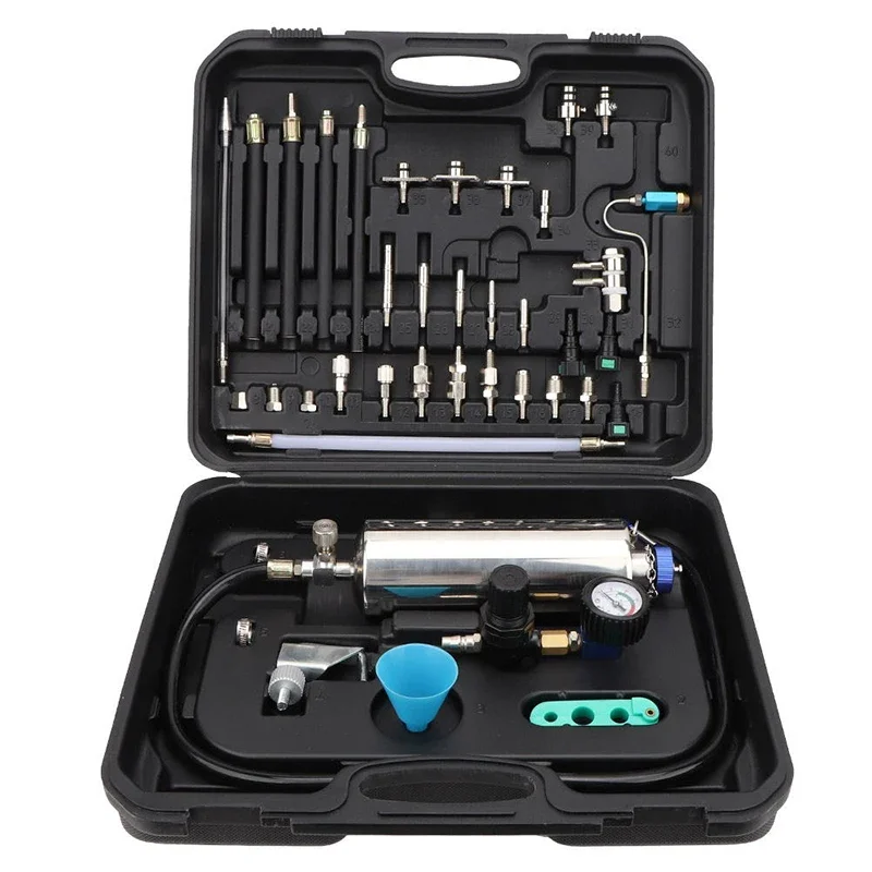 Fuel System Cleaner Kit Non-dismantle Portable Injector Clean Set with Multifunctional Valve for Petrol Cars Light Truck