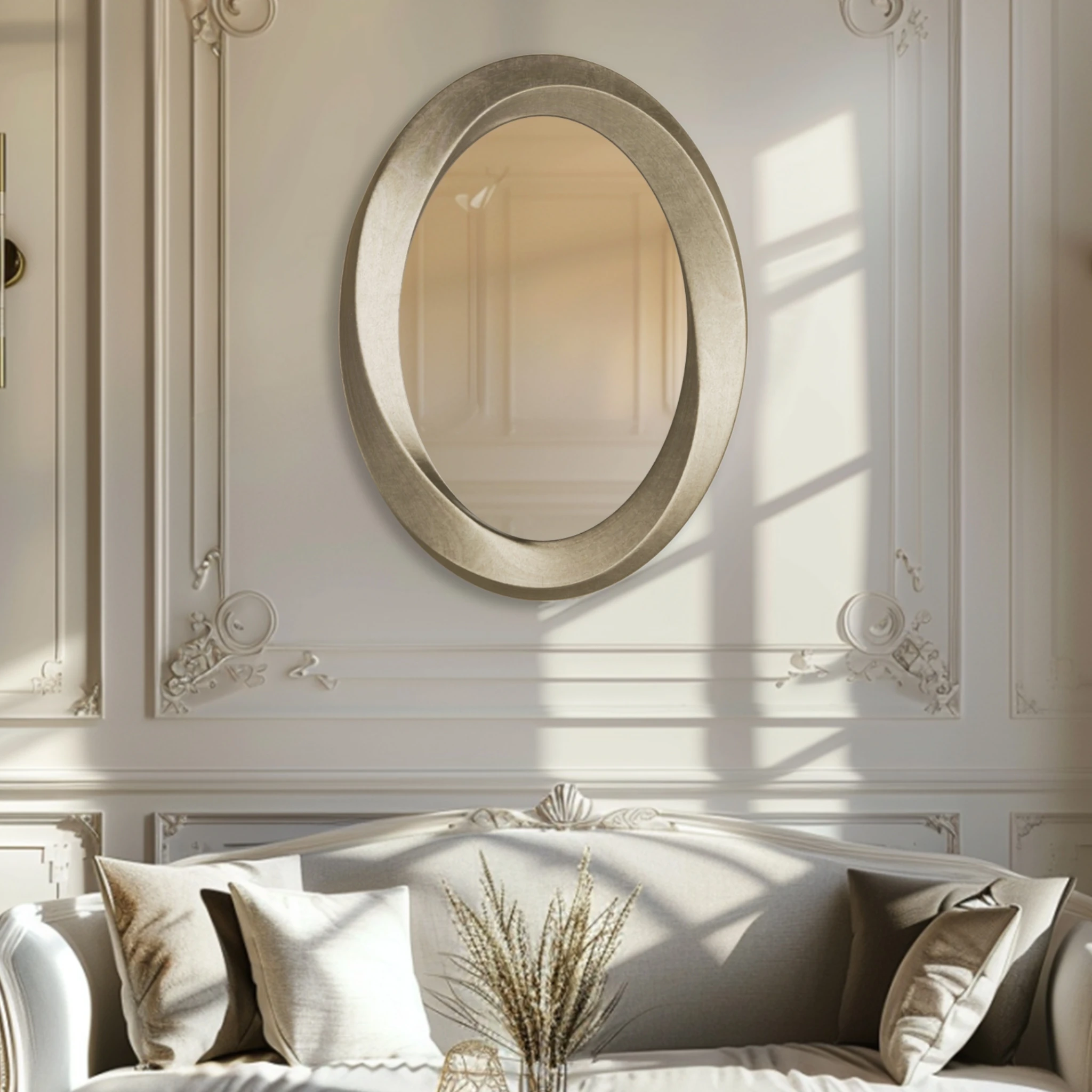 Silver Baroque Oval Mirror 5