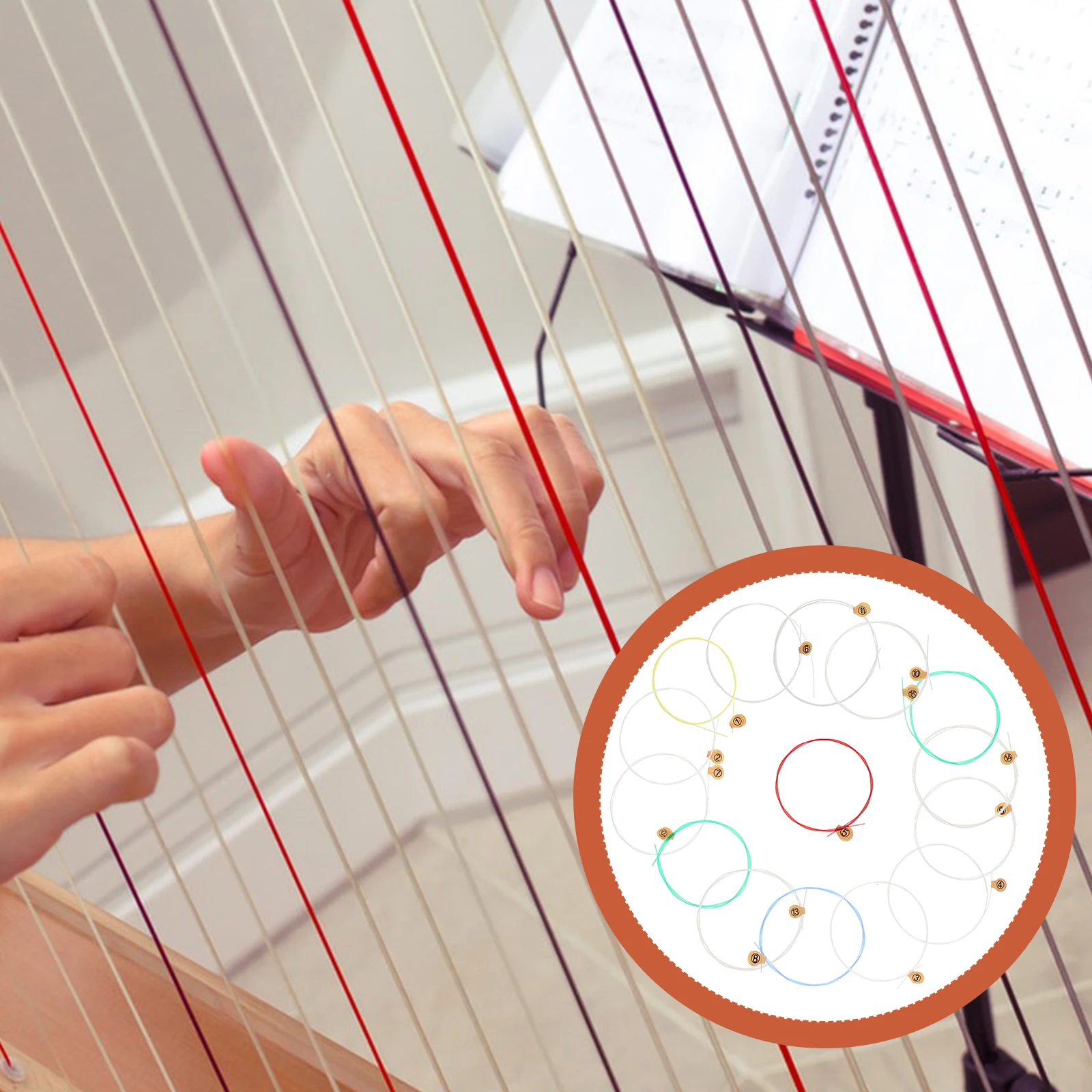 

15 Pcs Harp Strings Accessories Lyre Musical Instrument Accessory Accesories Lap
