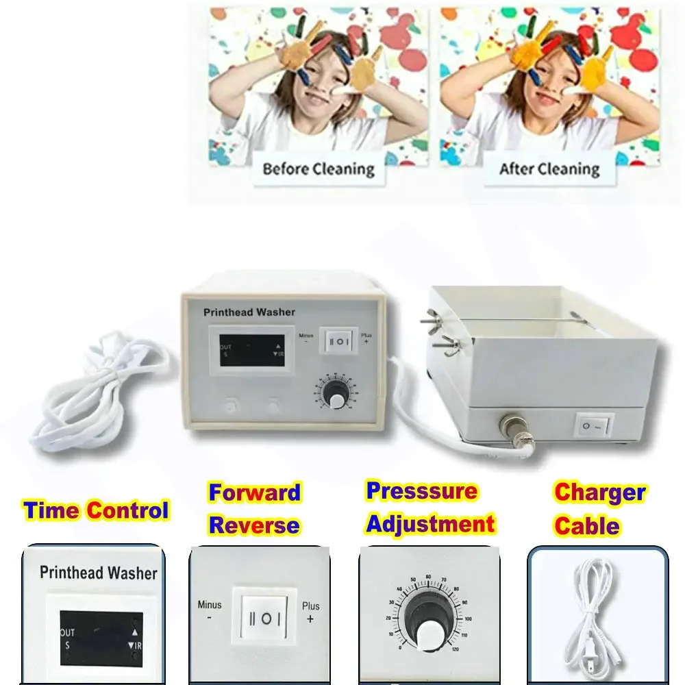 

Printer Printhead Washer Cleaning Kit With Heating Clean Liquid Heater Machine For Epson XP600 i3200 i1600 DTF Print Head Unclog