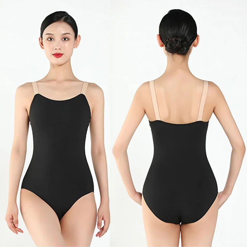 Women Ballet Leotards wide shoulder straps Camisole Dance Leotard Daily Practice Dancing Bodysuit Adult Gymnastics Leotards Swim