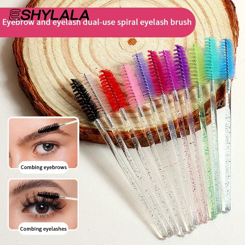 Peine desechable de cristal para pestañas, 50/100 Uds., extensión de pestañas, varitas para rímel, maquillaje profesional, herramienta de belleza