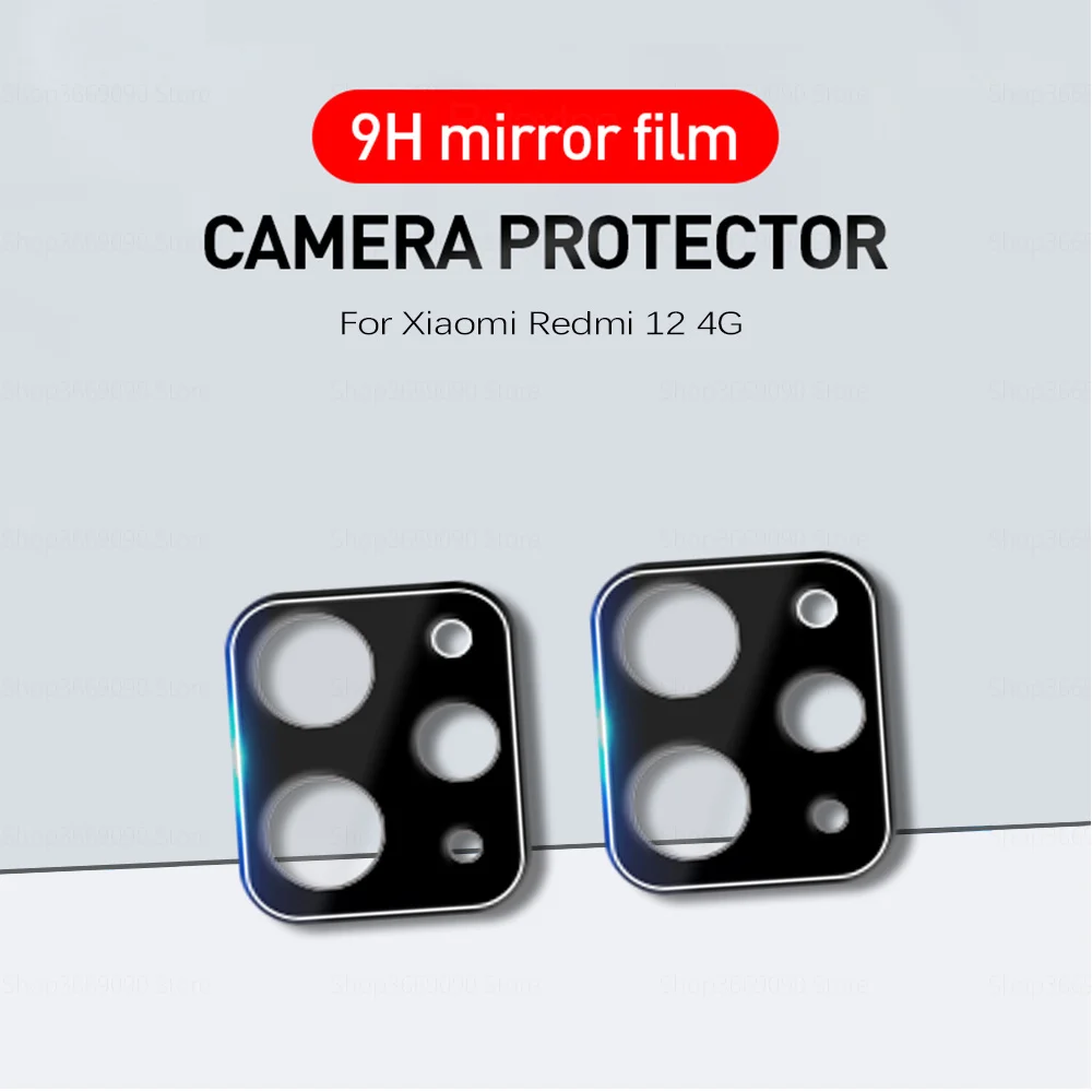 2Pcs Camera Protector Case For Xiaomi Redmi 12 4G Tempered Glass Ring Rear Lens Cover For Xiaomi Redmi12 Redmy 12 4G 6.79Inches