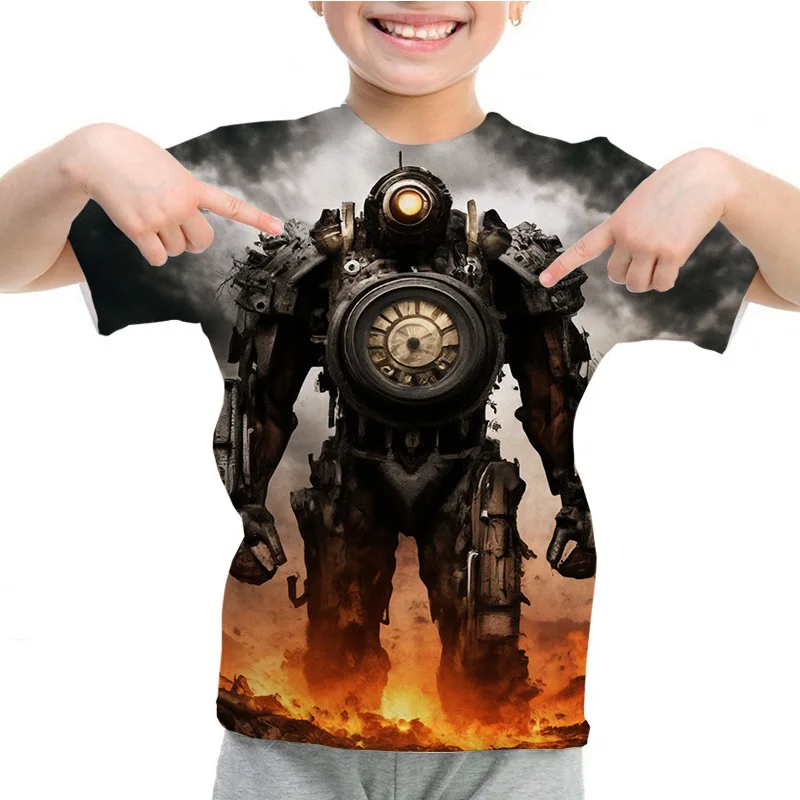 Kids Summer Clock Man Titan Game 3D Print Summer T-shirt Boys Girls Casual Tops Cameraman TV Children Cosplay Top Clothing