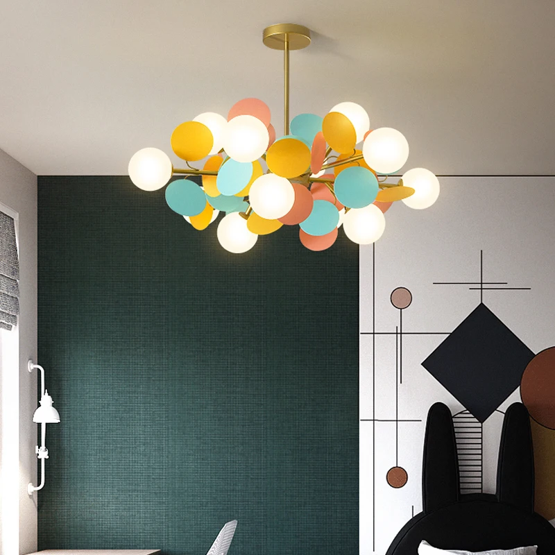 Plafonnier LED Suspendu au Design Moderne Coloré, Éclairage d'Nik, Luminaire Décoratif de Plafond, Idéal pour un Salon, une Salle à Manger, une Chambre à Coucher, une Villa, un Bar ou un Allée, Nouveauté