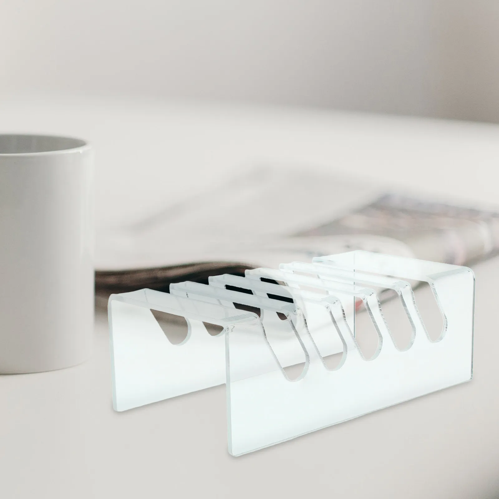 Acrylic Desktop Organizer Box Transparent Phone Holder Stand Office Meeting Room Mobile Phone Display Stand Display Holder