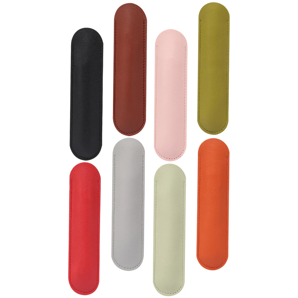 

8 Pcs Bags Single PU Pen Sleeve Storage Case Protective Ballpoint Pen Pouch Retro Style Desk Organizer