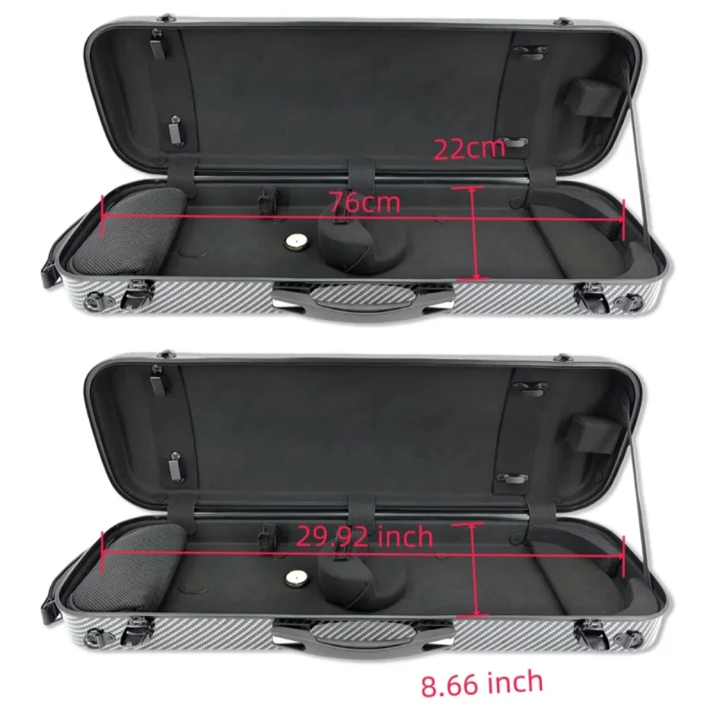 Violin Case 4/4 Full Size New Mix Carbon Fiber Hard Shell Violin Box High Strength Prefessional Advance Lightweight #US