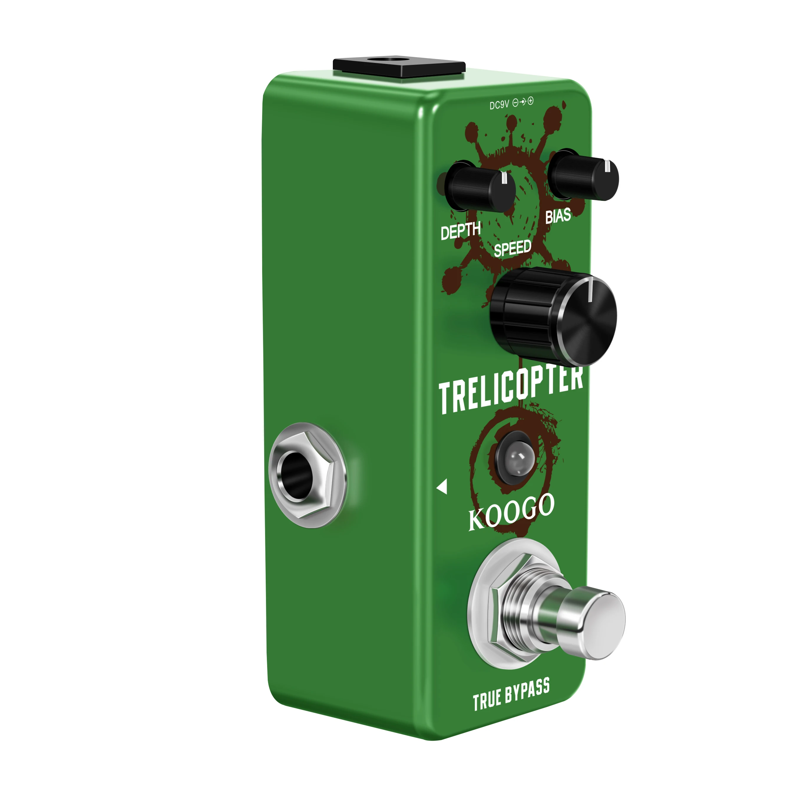 Koogo Guitar Tremolo Effects Pedal Guitar Trelicopter Pedals Classic Optical Tremolo Tone Mini Size With True Bypass LEF-327