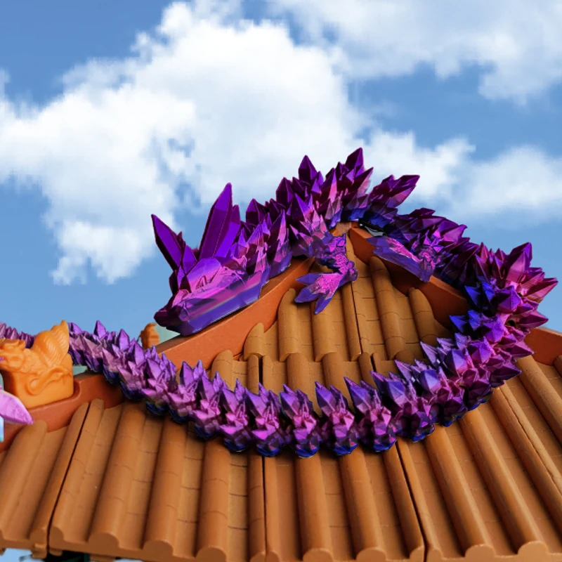3D Printed Crystal Dragon Gem Dragon, 3D Articulated Dragon Toys, Rotatable And Poseable Joints Fidget Toy For Kid Gift Toy