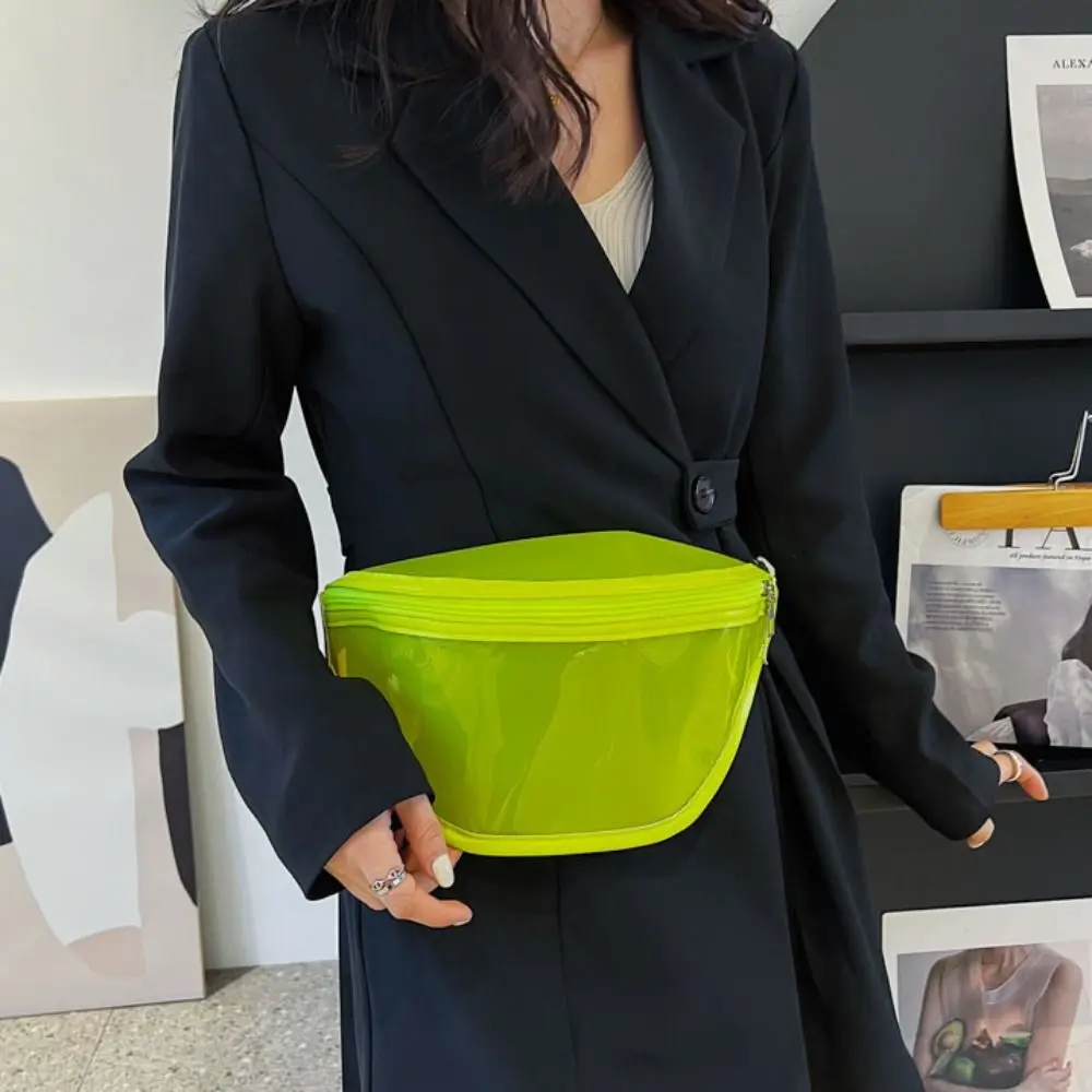 

Casual Waterproof Transparent Waist Bag Chinese Style Zipper Pvc Chest Bag Phone Bag Fanny Pack Transparent Pack Sports