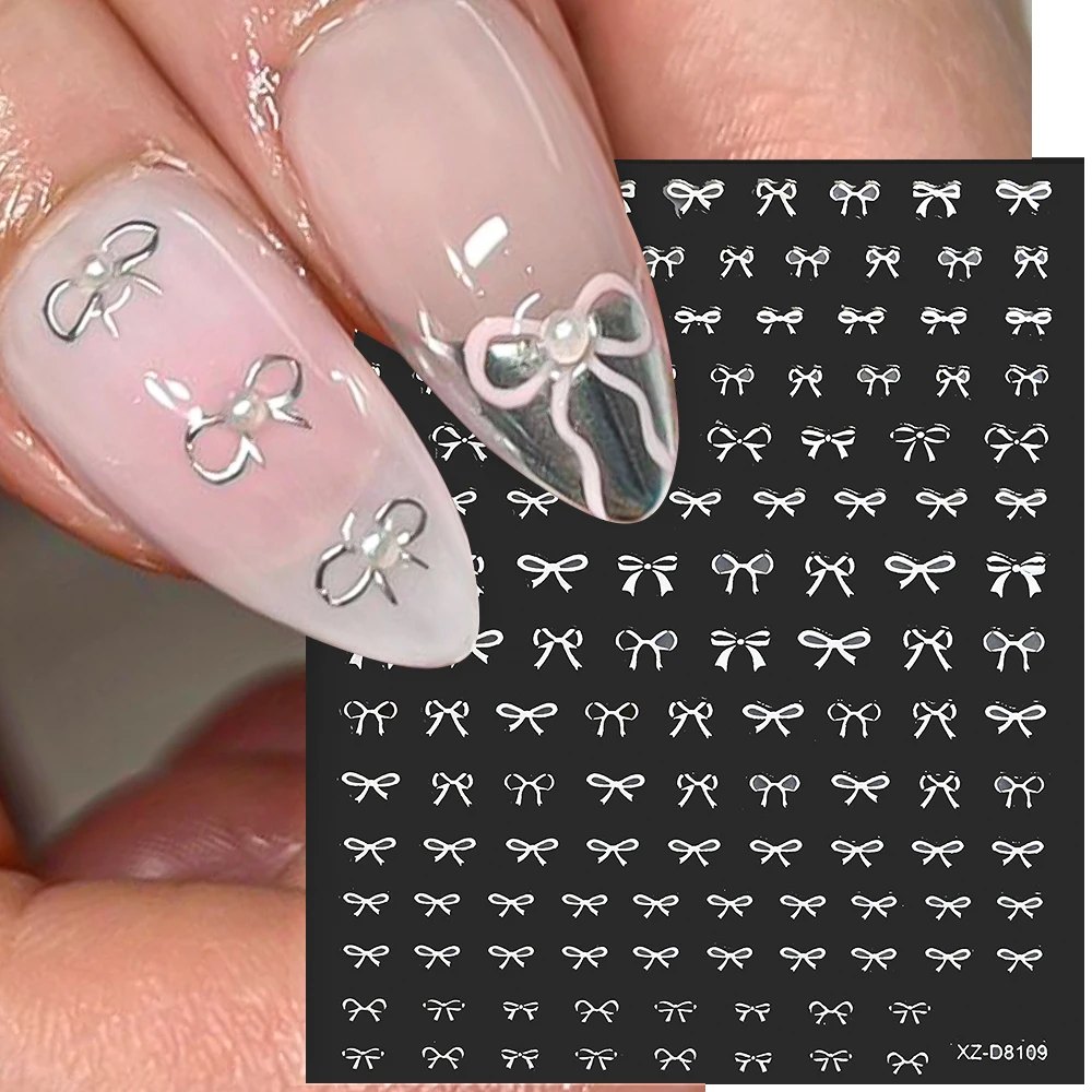 12 pz 3D Argento Metallico Nail Art Sticker Stella/Luna/Fiore/Geometria/Line Design Decalcomanie per unghie Pentagramma Farfalla Decorazione per unghie *
