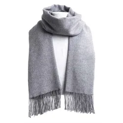 33*174cm Autumn And Winter Solid Color Imitation Cashmere Scarf Monochrome Thickened Long Men And Women Tassel Shawl Warm Scarf