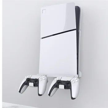 תושבת קונסולה מונחת על הקיר JOMAA עבור PS5 Slim Series עם 2 מתאמי בקרה, ערכת תמיכה מתכתית מוצקה, התקנה קלה