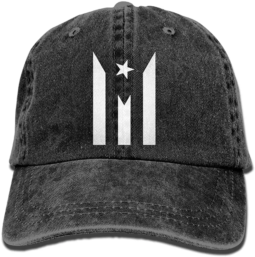 Men Women Puerto Rico Resiste Boricua Flag Se Levanta Denim Fabric Baseball Hat Adjustable Trucker Cap Black Snapback Hat