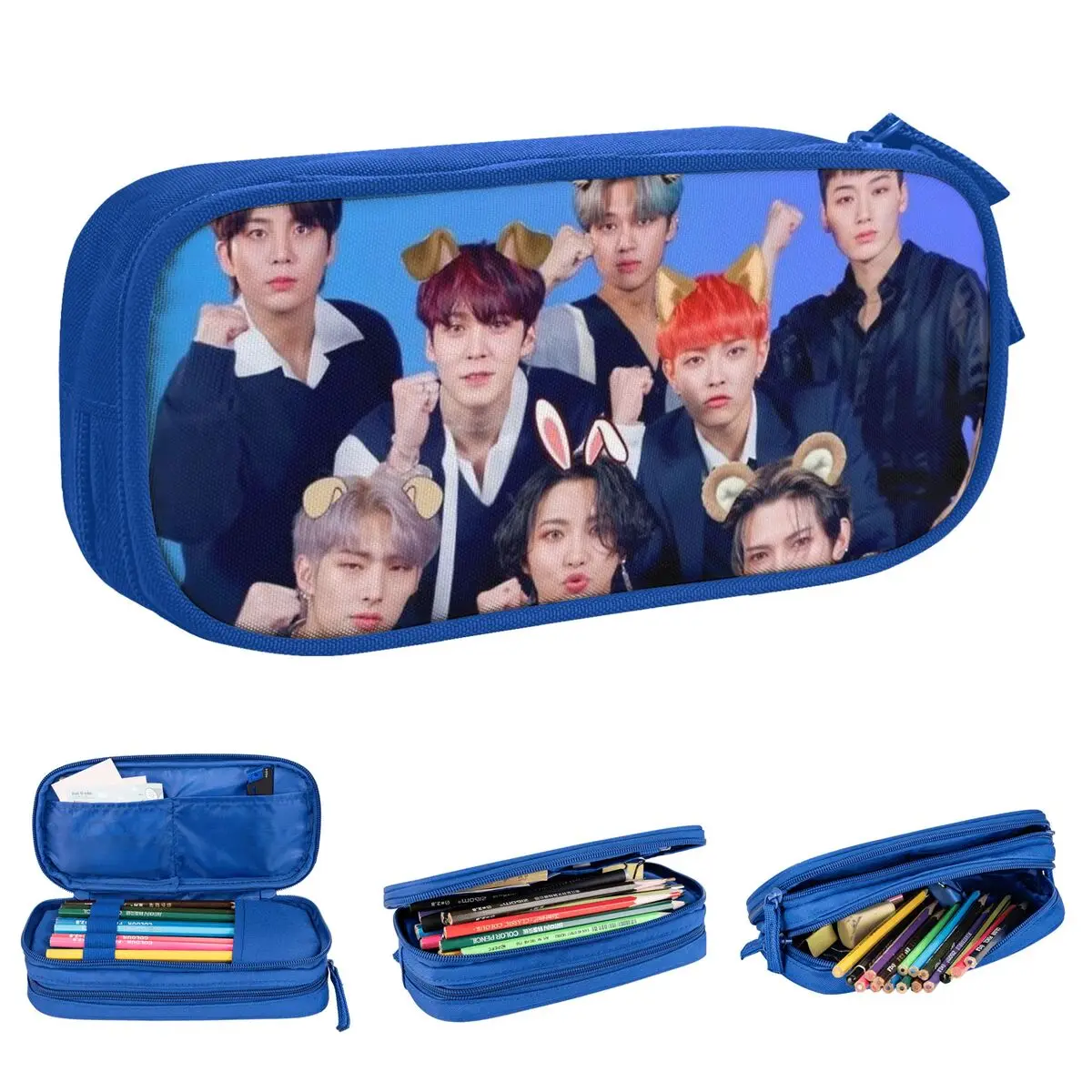 cute ateezed crazy form lapis cases kpop idol pencil pouch pen holder para estudantes grandes bolsas de armazenamento papelaria escolar 01