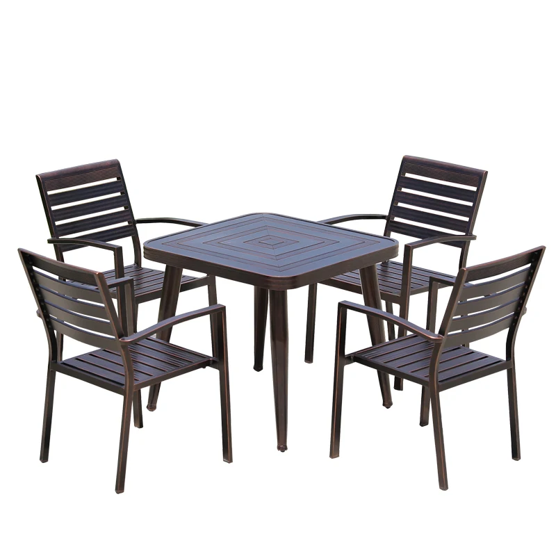 

Long table outdoor terrace outdoor villa yard dining table combination