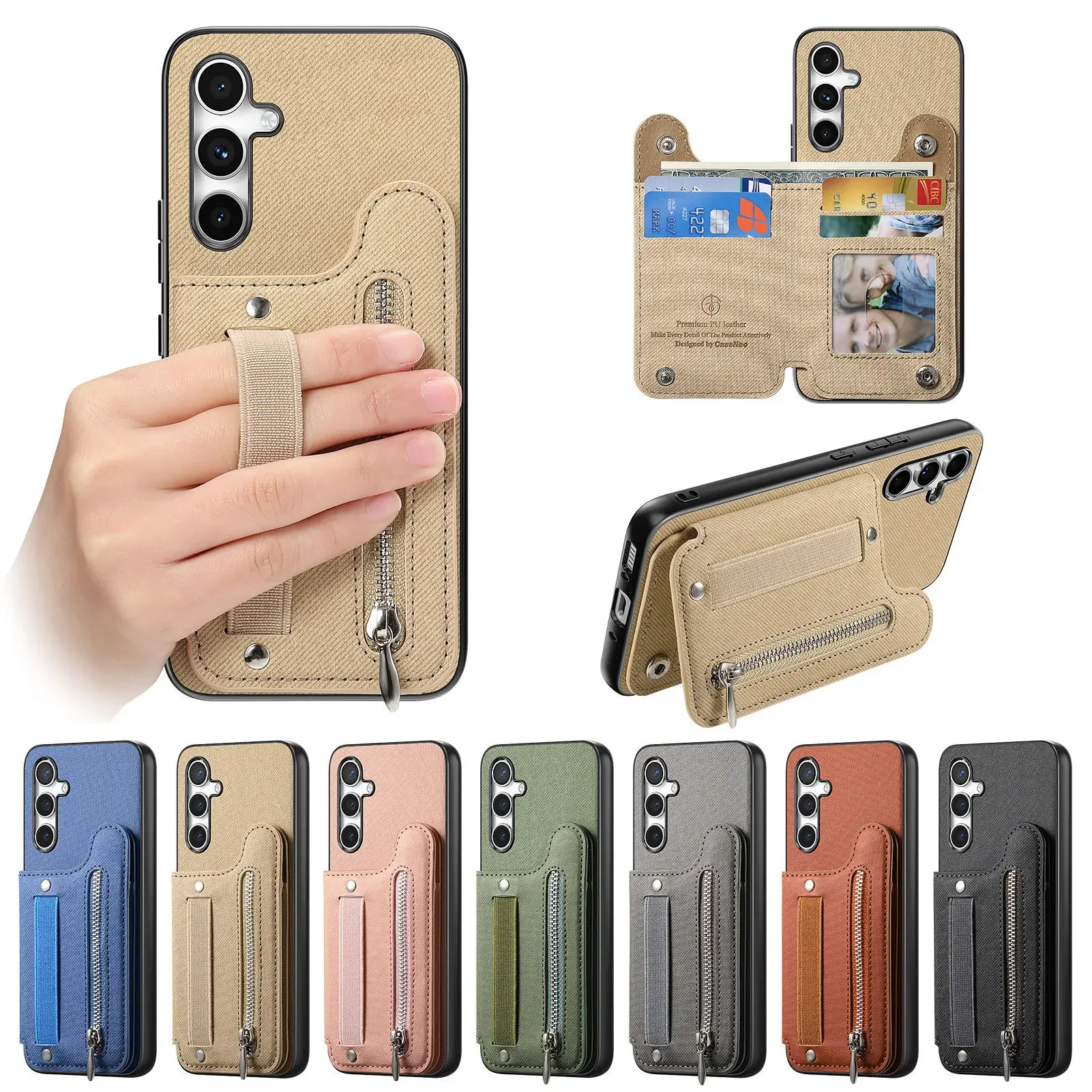 

Чехол-кошелек с держателем для карт Samsung Galaxy S25 Edge S24 FE S23 Ultra S22 S21 Plus A56 A55 A36 A54 A16 A16 A15