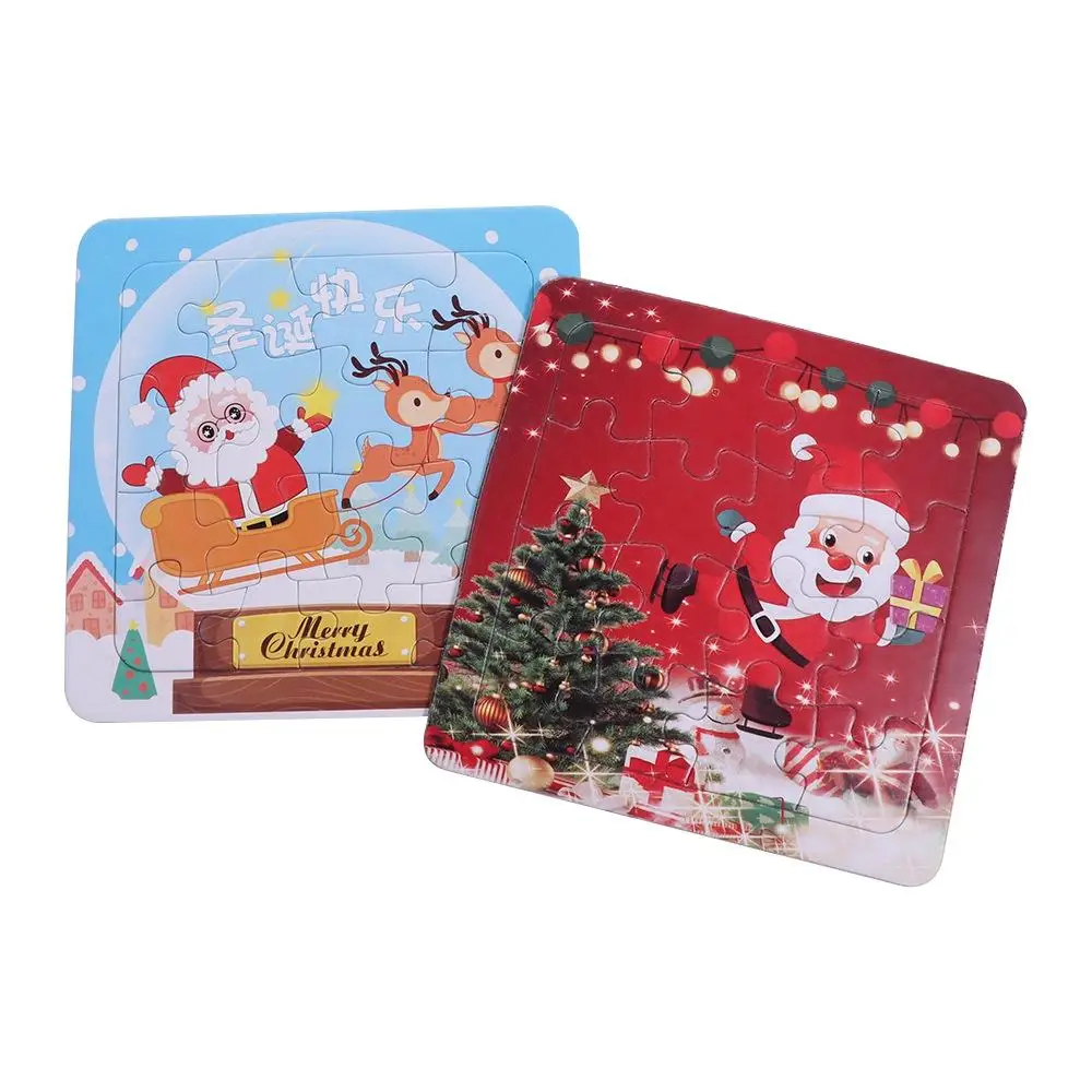 Świąteczne puzzle, ręcznie robione puzzle, puzzle 3D, puzzle 3D Świętego Mikołaja, puzzle do składania Świętego Mikołaja, puzzle dla dzieci z motywem Świętego Mikołaja z kreskówek.