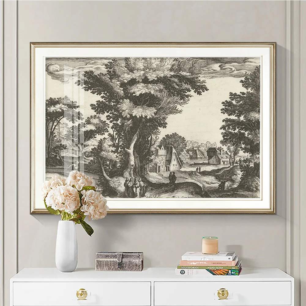 سيمون فريزيوس ملصق فني مطبوع Landschap Met De Gelikenis Van De Zaaier لوحة قماشية ديكور جدار الصورة