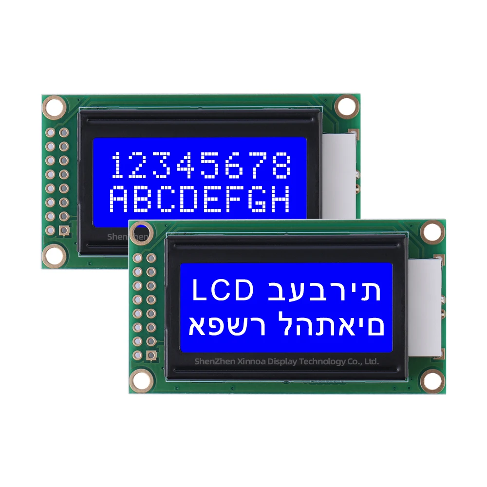 Modul Display portabel LCD karakter 8X2 0802 LCD voltase 3.3V Film biru es huruf hitam modul LCD karakter Eropa 0802B