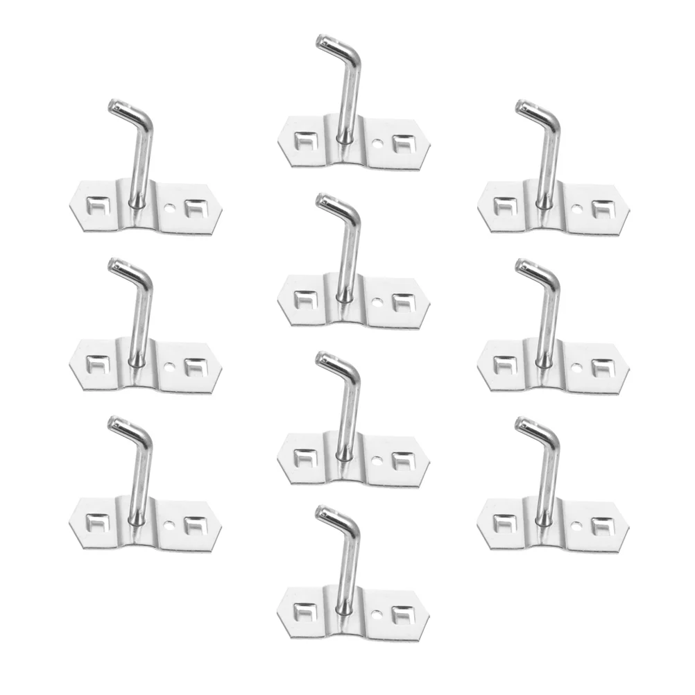 10 Pcs Hole Board Hook Pegboard Iron Hangers Stainless Steel Pegs Professional Display Rack Coat