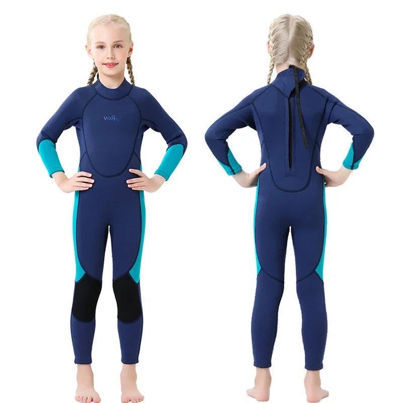 Children Thermal Wetsuit 3mm Neoprene Diving Suit For Boys Girls Surfing Thick Full Wetsuits Kids Scuba Swimsuit Bathing Suit