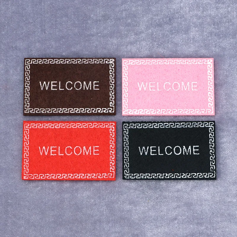 

4picecs масштаб 1:12 миниатюрный дверной коврик для кукольного домика, ковер, крошечный дверной ковер, мини-мебельный декор, аксессуар