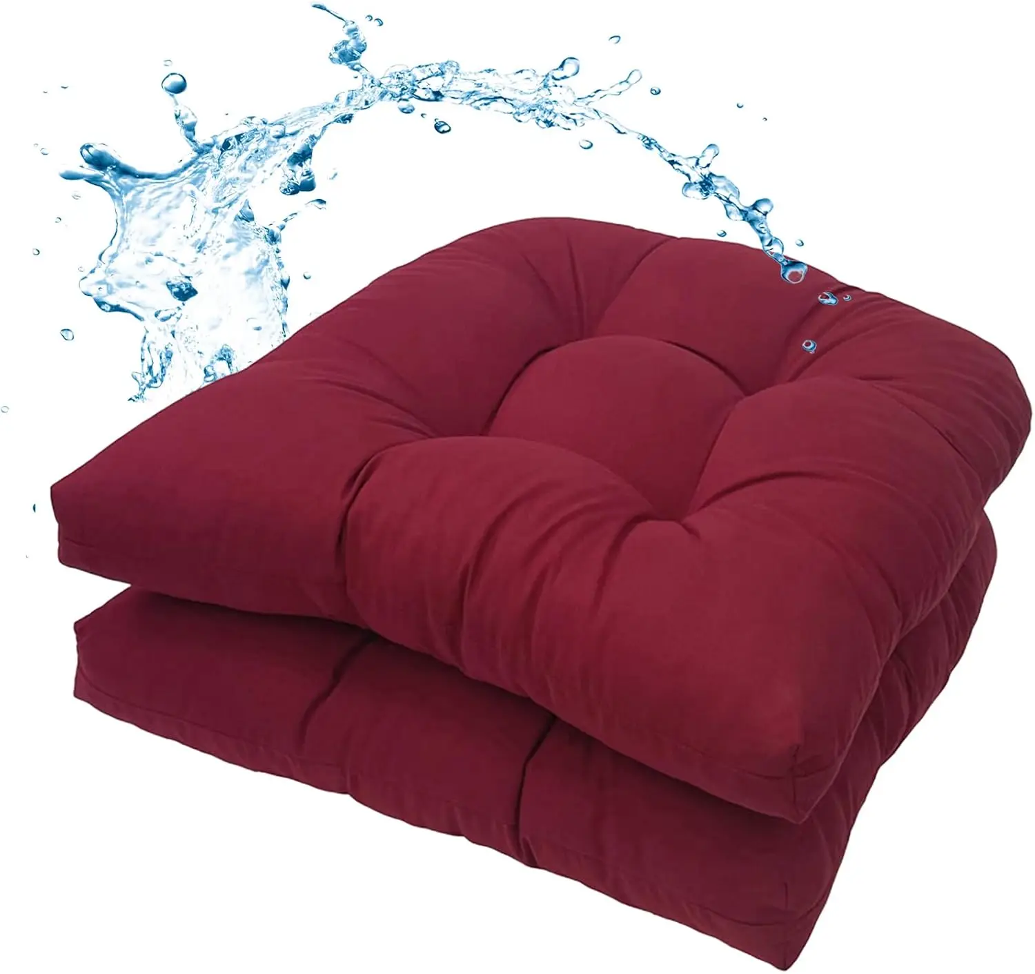 Waterproof Outdoor Chair Cushions Set of 2 19X19 Patio Wicker Chair Cushions for Furniture Thick Patio Replacement Seat Pads