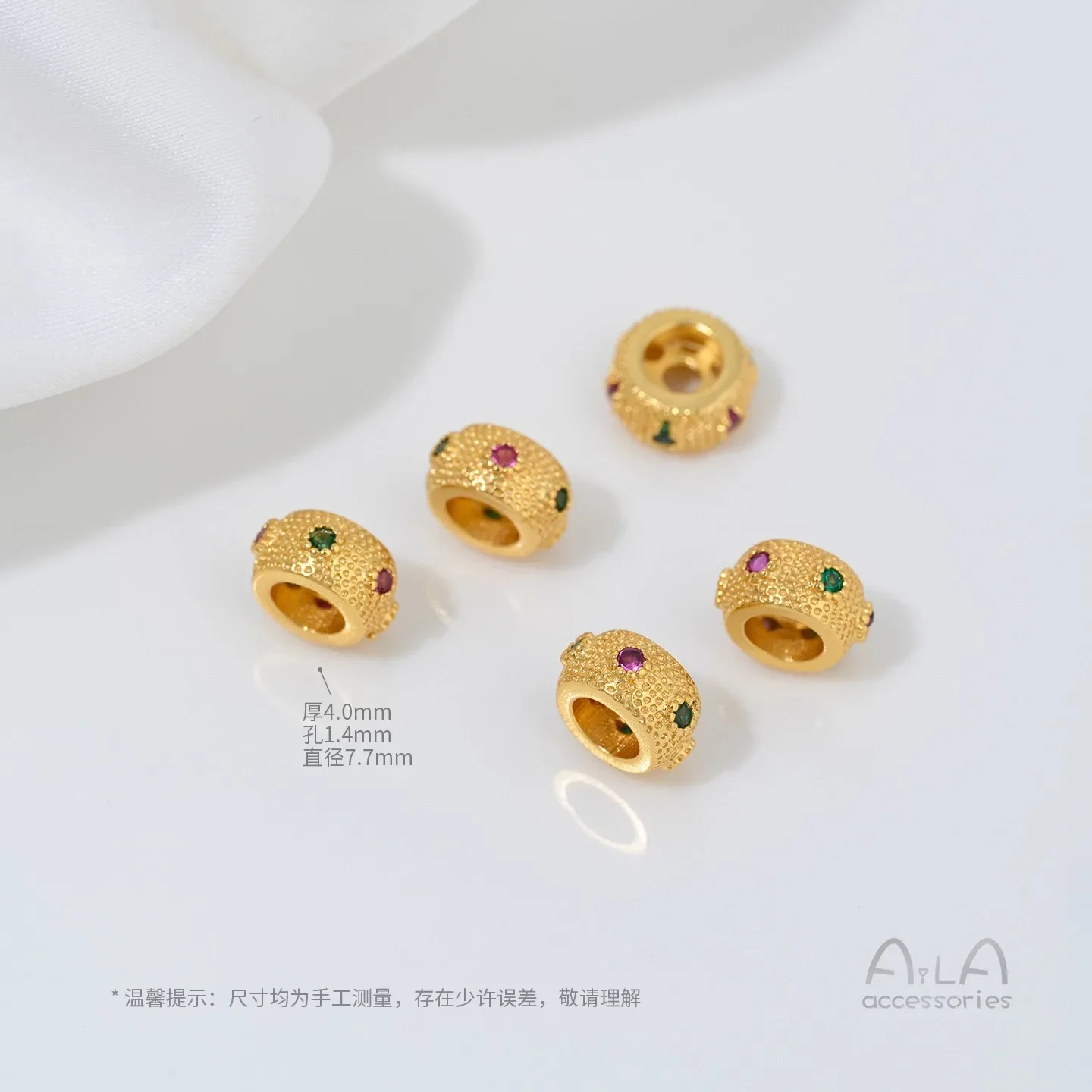 24k Gold Plated Zirconium Butterfly Flower Gourd Bucket Bead Auspicious Cloud Mantra Diy Bead Isolation Handcrafted Bead Stringi view 5